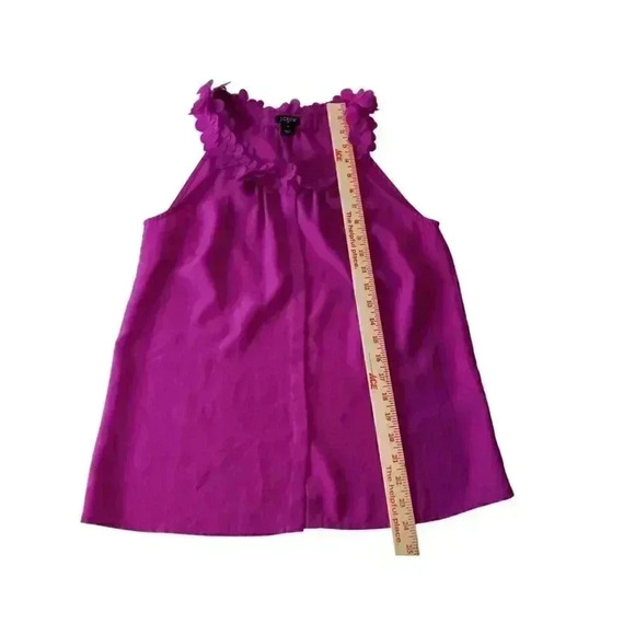 J. Crew Women's Fuchsias Pink Polyester Ruffle Top Shirt sz XS - Picture 7 of 9